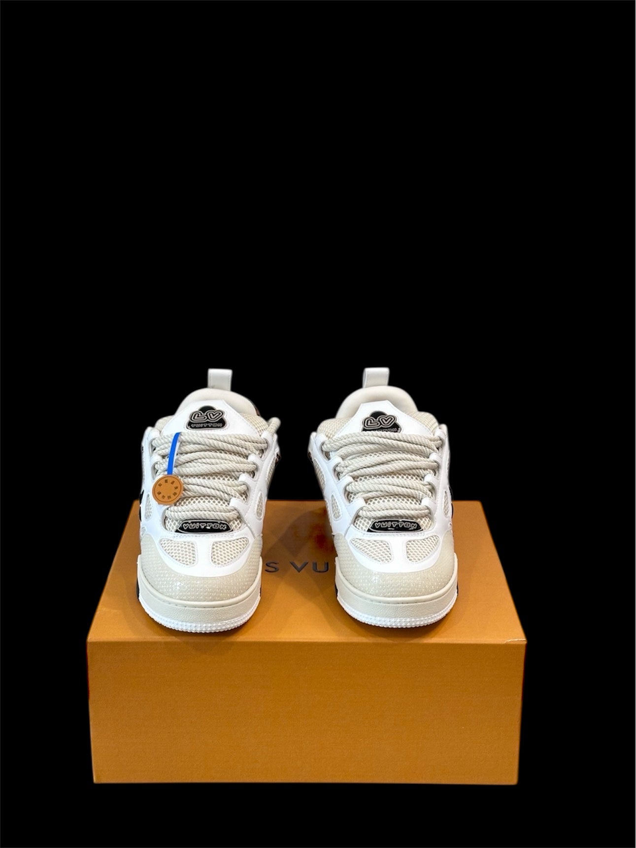 1-1 LV SKATE WHITE & BROWN